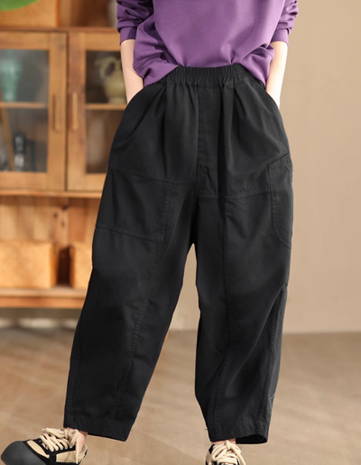 Babakud Women Autumn Loose Cotton Casual Harem Pants