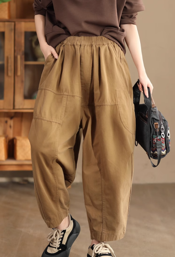 Babakud Women Autumn Loose Cotton Casual Harem Pants