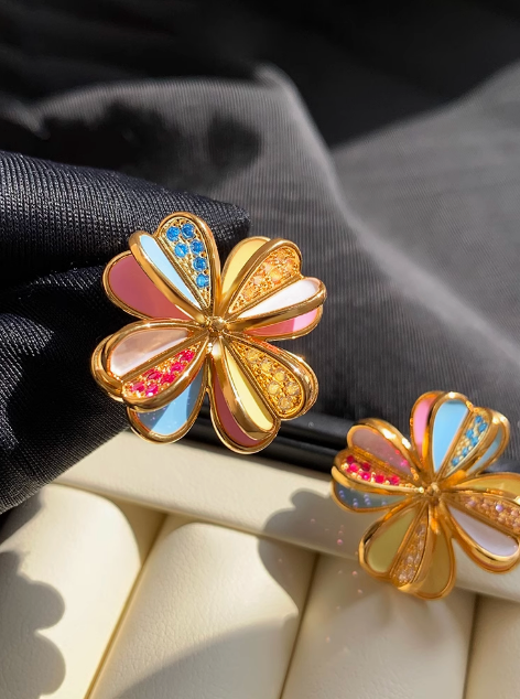 Babakud Vintage Fairy Petal Colorful Earrings