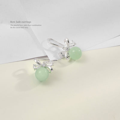 Babakud Women Fresh Minimalist Green Jade Earrings