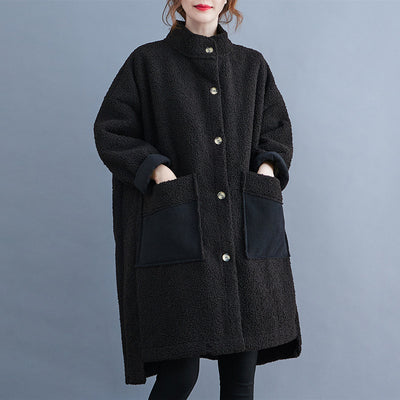 Babakud Women Winter Oversized Cashmere Shearling Coat