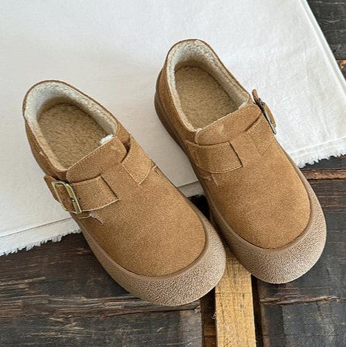 Women Winter Vintage Leather Suede Fleece-Lined Casual Shoes