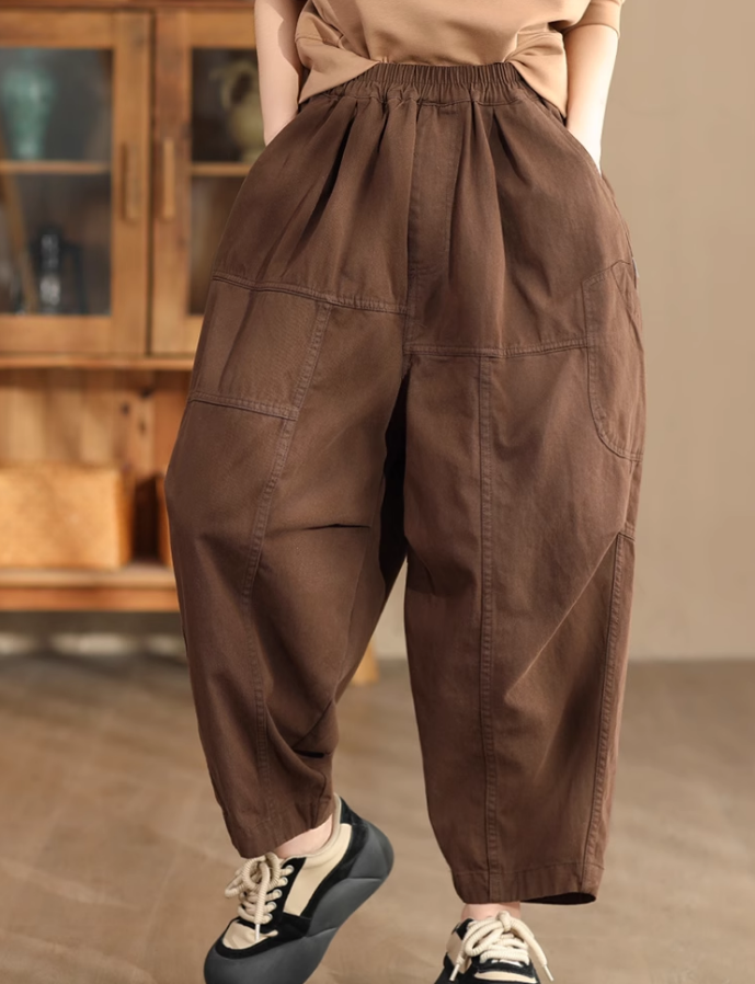 Babakud Women Autumn Loose Cotton Casual Harem Pants