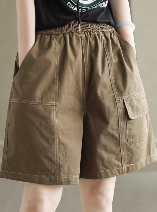 Babakud Women Summer New Retro Cotton Casual Shorts