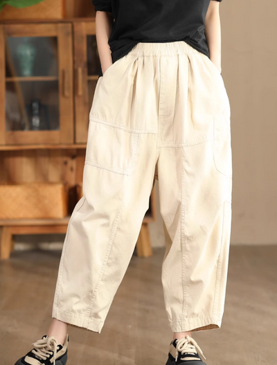 Babakud Women Autumn Loose Cotton Casual Harem Pants