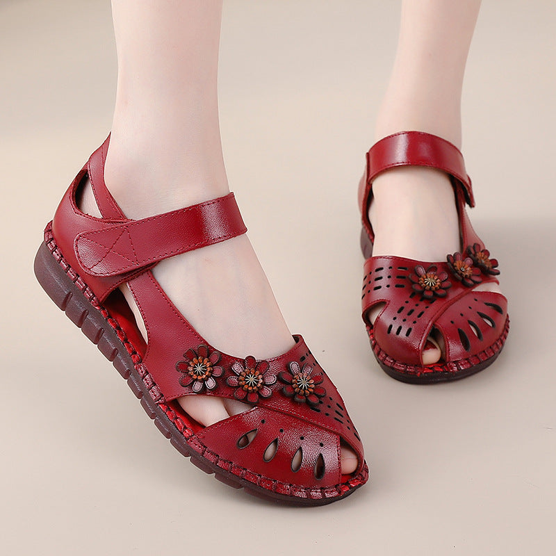 Babakud Women Retro Hollow Classic Floral Sandals