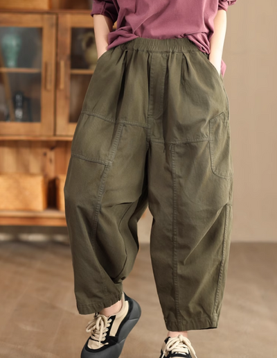 Babakud Women Autumn Loose Cotton Casual Harem Pants