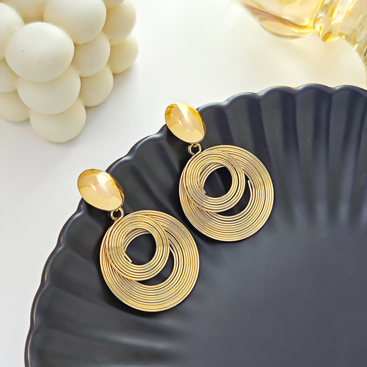 Babakud Modern Metal Geometric Hoops Earrings