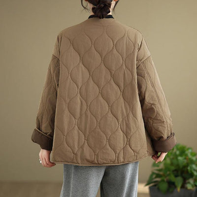 Babakud Women Winter Retro Loose Casual Cotton- Padded Jacket