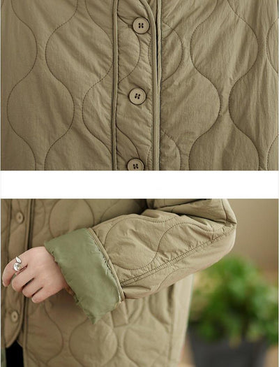 Babakud Women Winter Retro Loose Casual Cotton- Padded Jacket