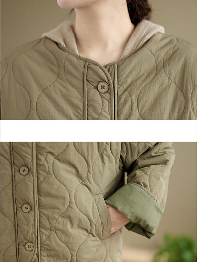 Babakud Women Winter Retro Loose Casual Cotton- Padded Jacket