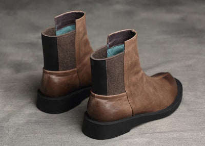 Women Minimalist Suede Patchwork Leather Martin Boots