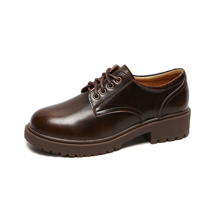 Women Classic Retro Lace-Up Business Casual Leather Shoes