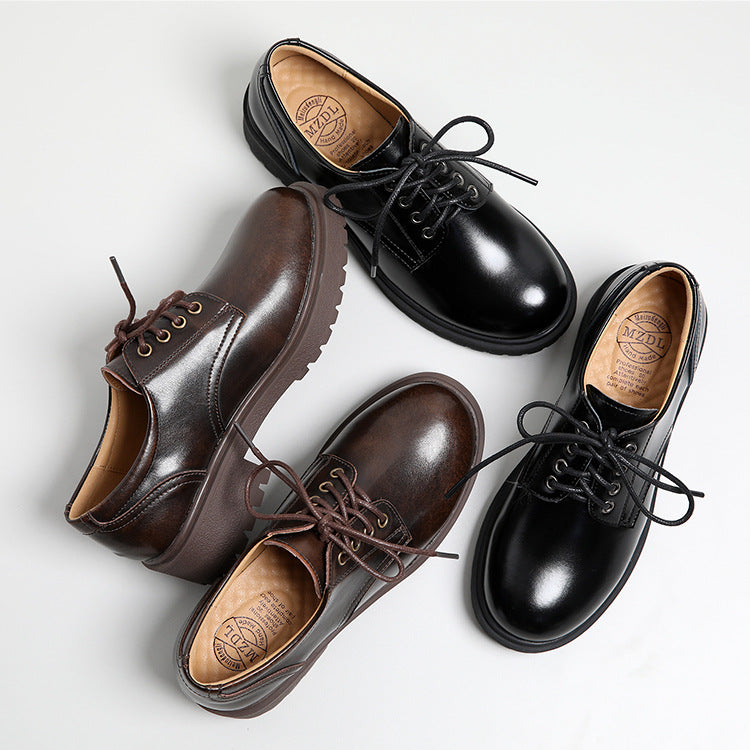 Women Classic Retro Lace-Up Business Casual Leather Shoes