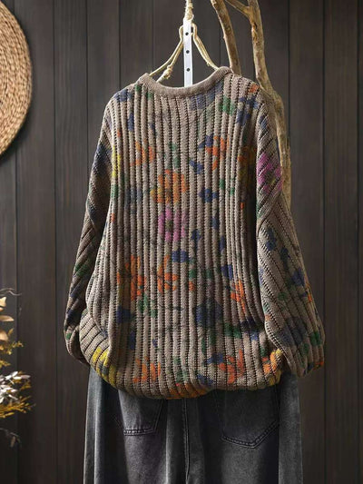 Babakud Women Autumn Round Neck Cotton Knitted Sweater