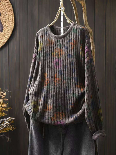 Babakud Women Autumn Round Neck Cotton Knitted Sweater