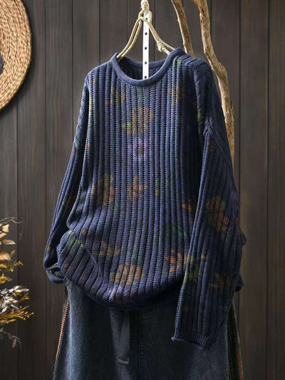 Babakud Women Autumn Round Neck Cotton Knitted Sweater