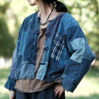 Babakud Women Autumn Vintage Cotton Patchwork Jacket