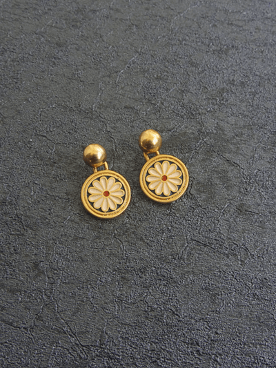 Babakud Retro Classic Enamel Flower Earrings