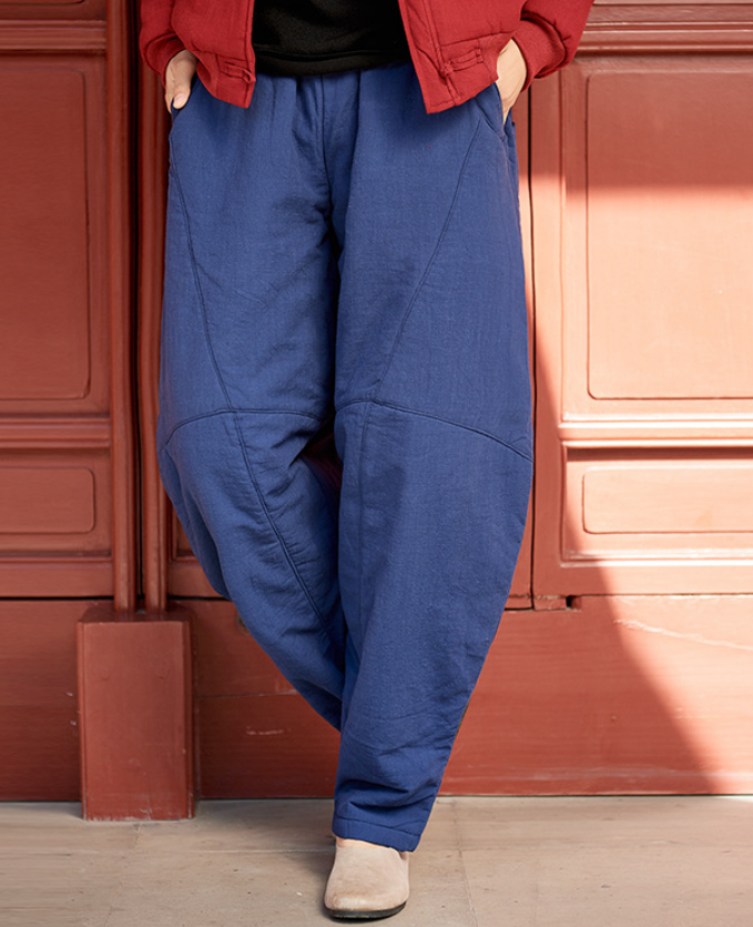 Babakud Women Winter Retro Cotton Linen Harem Pants