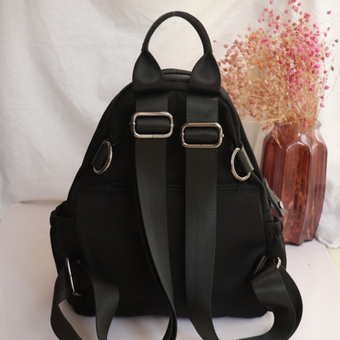 Babakud Vintage Style Embroidered Canvas Black Backpack