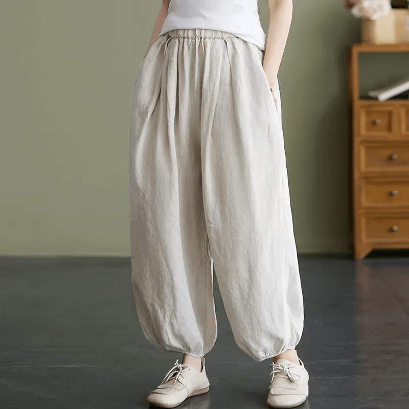Babakud Women Summer Cotton Linen Bloomers Pants