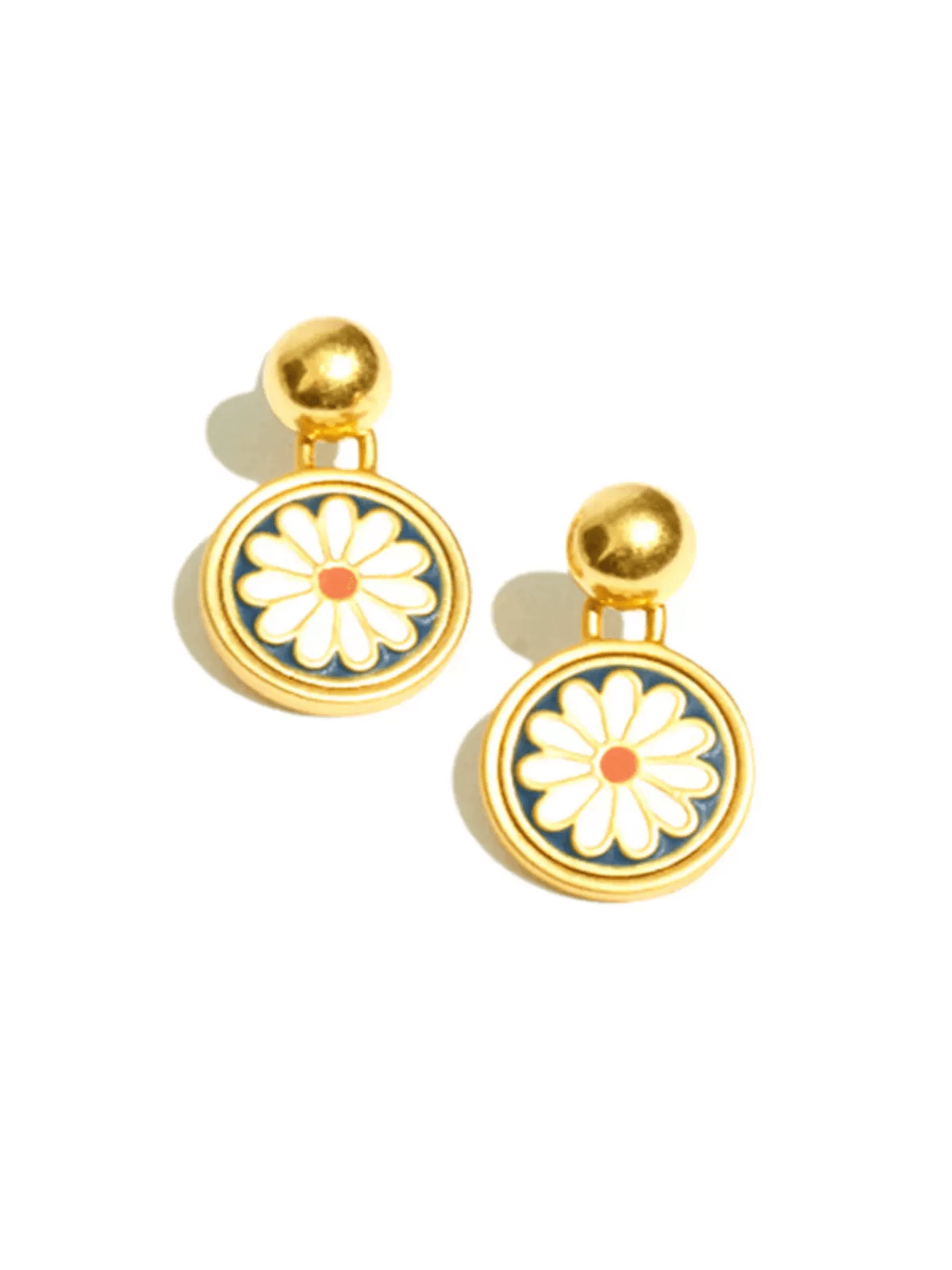 Babakud Retro Classic Enamel Flower Earrings