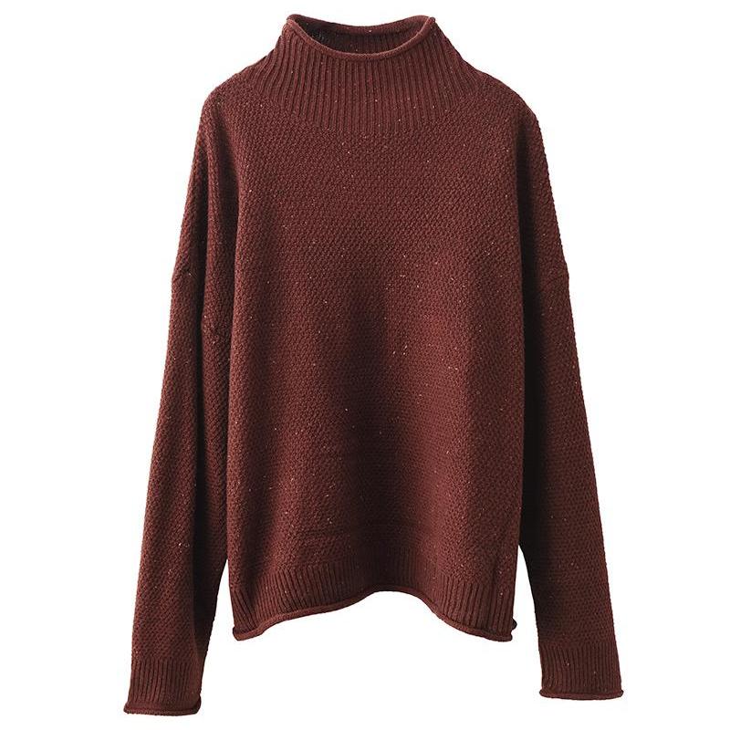 Babakud Women Autumn Retro Speckled Cotton Knitted Sweater