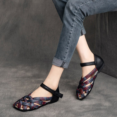 Babakud Women Vintage Weave Velcro Sandals