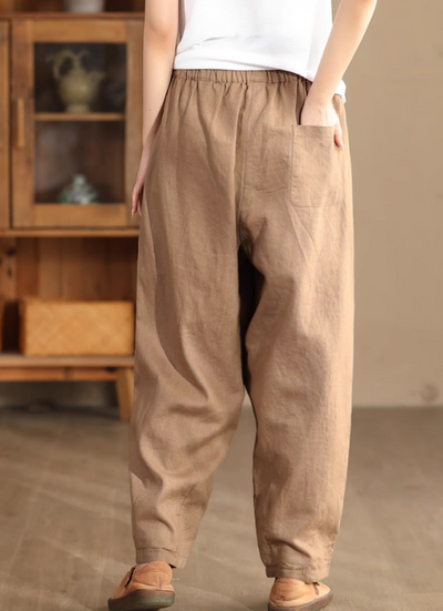 Babakud Women Autumn Loose Linen Casual Pants