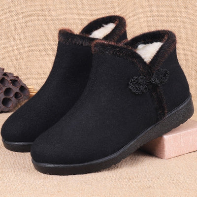 Babakud Women Winter Ethnic Style Wool Lined Comfort Cotton Shoes