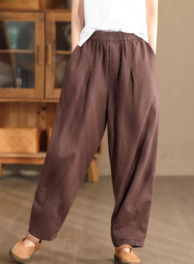 Babakud Women Autumn Loose Linen Casual Pants