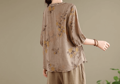 Women Plus Size Floral Printed Blouse