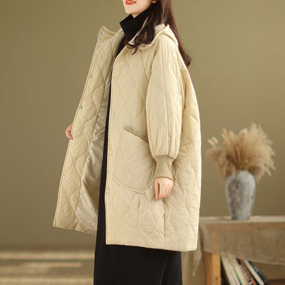 Babakud Women Winter Hooded Loose Cotton Coat