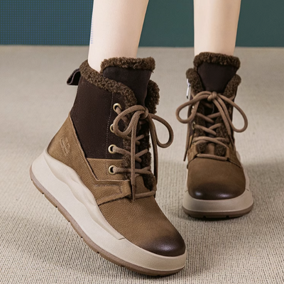 Babakud Women Winter Suede Thick- Soled Martin Boots