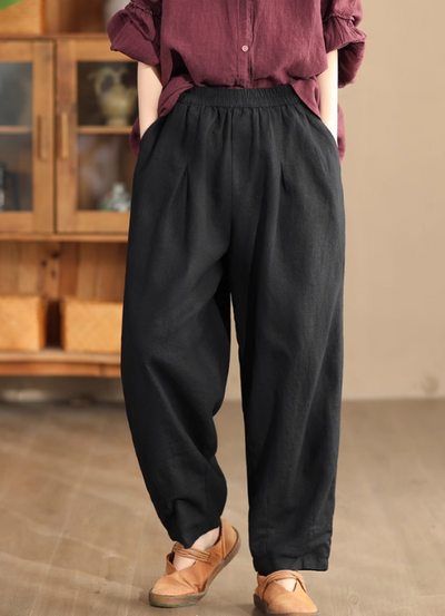 Babakud Women Autumn Loose Linen Casual Pants