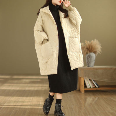 Babakud Women Winter Hooded Loose Cotton Coat