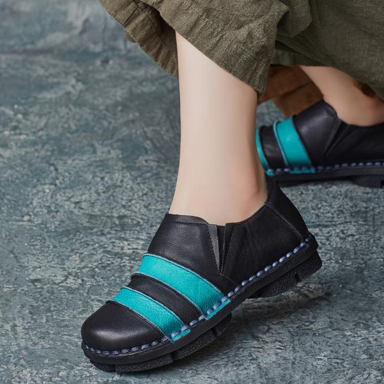 Babakud Women Autumn Leather Slip- On Casual Shoes