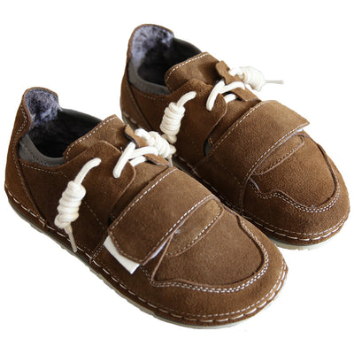 Babakud Women Winter Retro Suede Velcro Casual Shoes