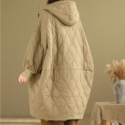 Babakud Women Winter Hooded Loose Cotton Coat