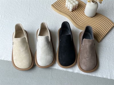 Babakud Women Minimalist Soft Sole Suede Flats Casual Slip-Ons