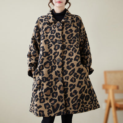 Babakud Women Autumn Cotton Leopard Printed Jacket