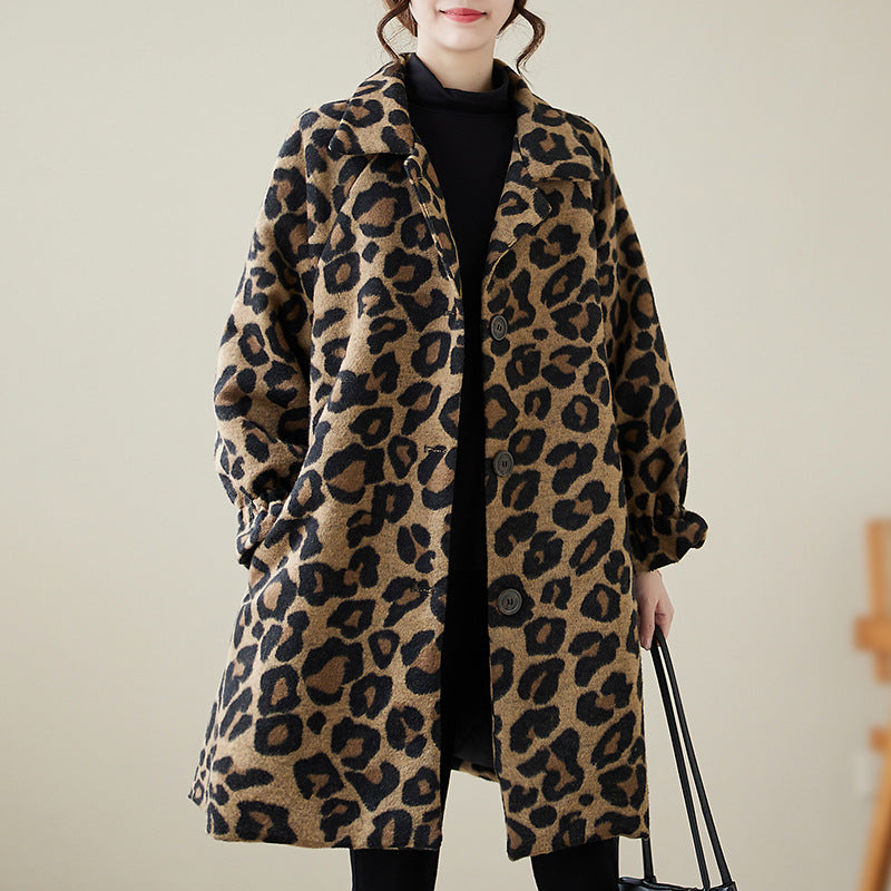 Babakud Women Autumn Cotton Leopard Printed Jacket