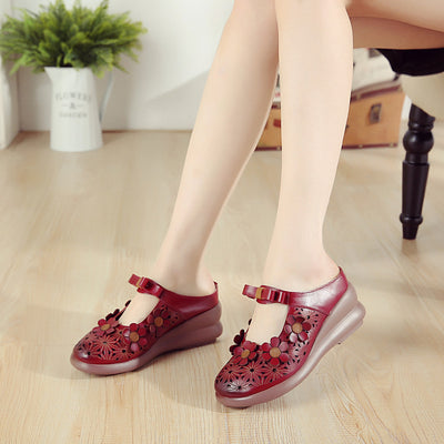 Babakud Women Summer Floral Hollow Platform Shoes