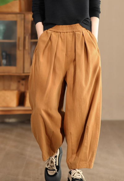 Babakud Women Autumn Retro Premium Cotton Casual Pants