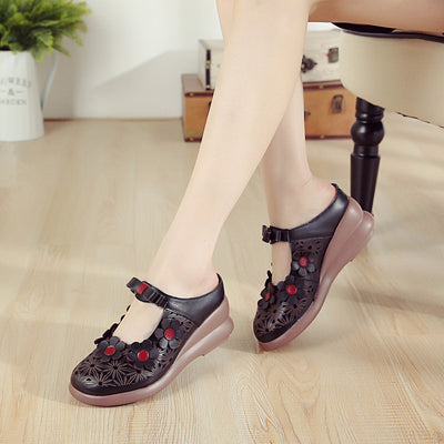 Babakud Women Summer Floral Hollow Platform Shoes