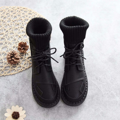 Babakud Women Autumn Vintage Elastic Socks Casual Boots