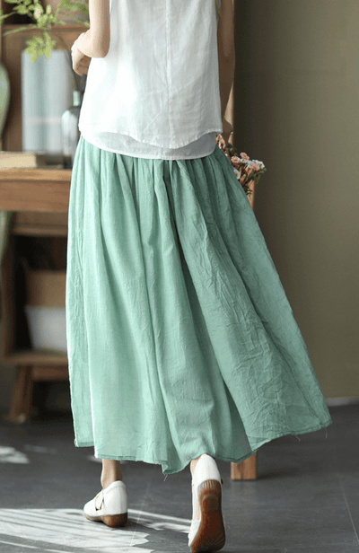 Babakud Women Premium Cotton Linen Long Skirt