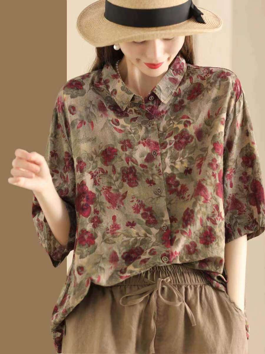 Babakud Women Artistic Floral Print Blouse