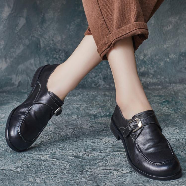 Babakud Women Autumn Leather Buckle Fashion Casual Shoes